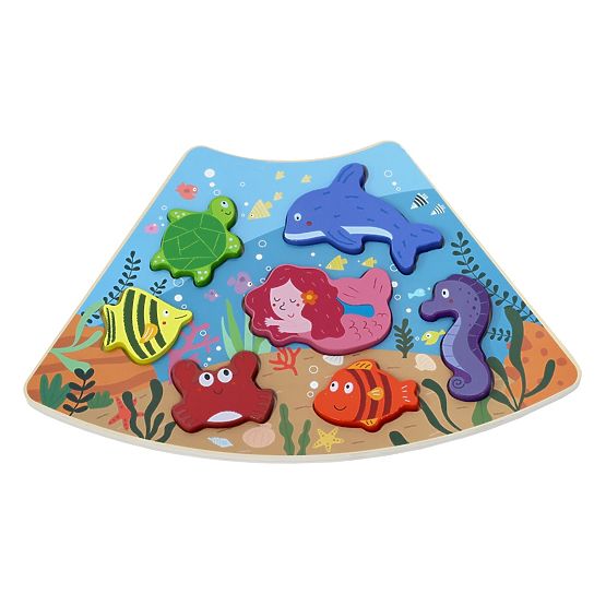 2Kids Toys Dřevěné puzzle Kruh propojitelné 6 v 1