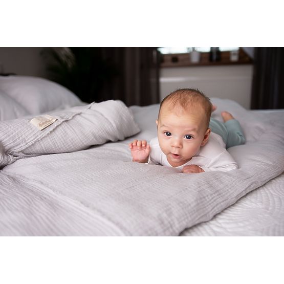 3-dílná sada mušelínového povlečení Heavens - světle šedá 