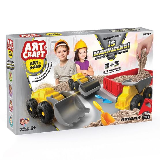 ART CRAFT Sada kinetického písku se stavebními vozidly