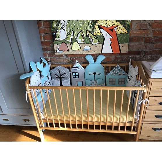 Baby Dream - Modulový mantinel do postýlky - šedo-modrý