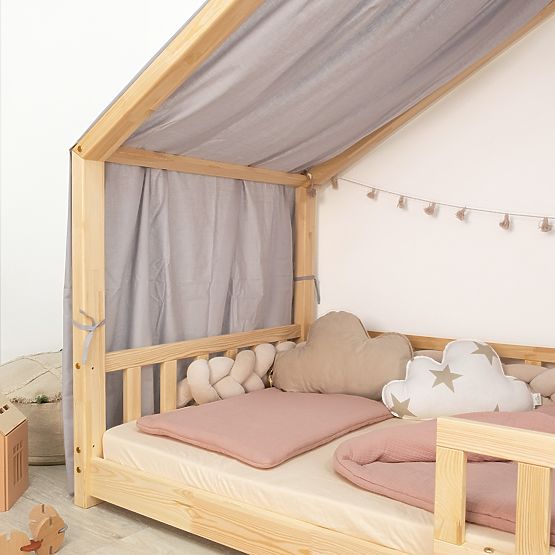 Baldachýn na domečkovou postel Leola Hip - šedá  