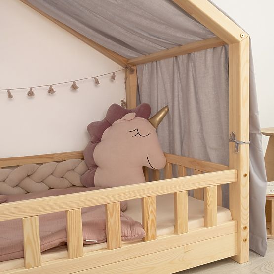 Baldachýn na domečkovou postel Leola Hip - šedá  