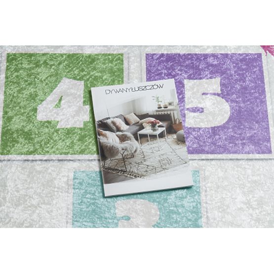 BAMBINO 1075 mycí kobereček poskok, čísla pro děti protiskluz - zelená