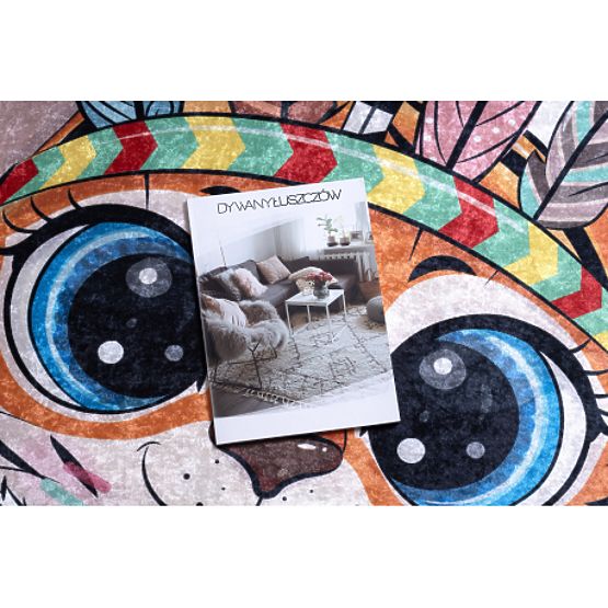 BAMBINO 1960 mycí kobereček Tygr, Indián pro děti protiskluz - bílý