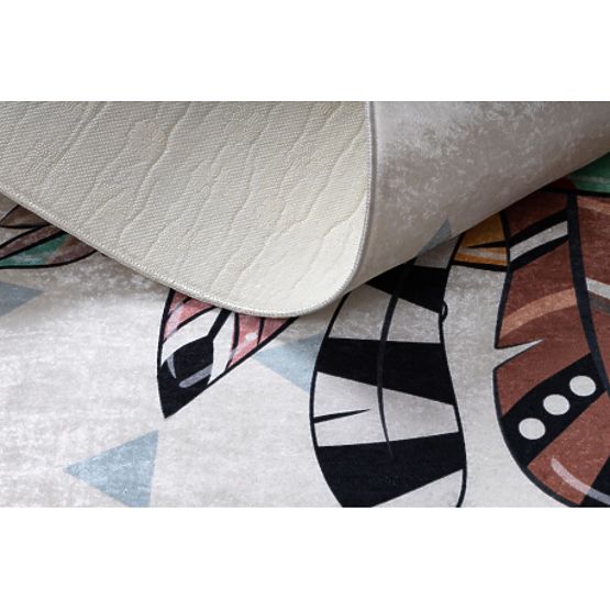 BAMBINO 1960 mycí kobereček Tygr, Indián pro děti protiskluz - bílý