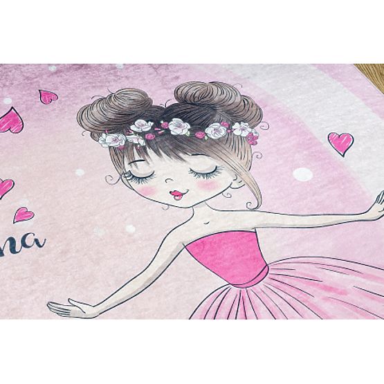 BAMBINO 2161mycí kobereček Balerína, kočička pro děti protiskluz - růžový