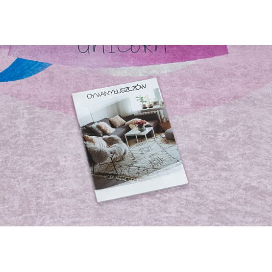 BAMBINO 2533 mycí kobereček Jednorožec, duha pro děti protiskluz - růžový