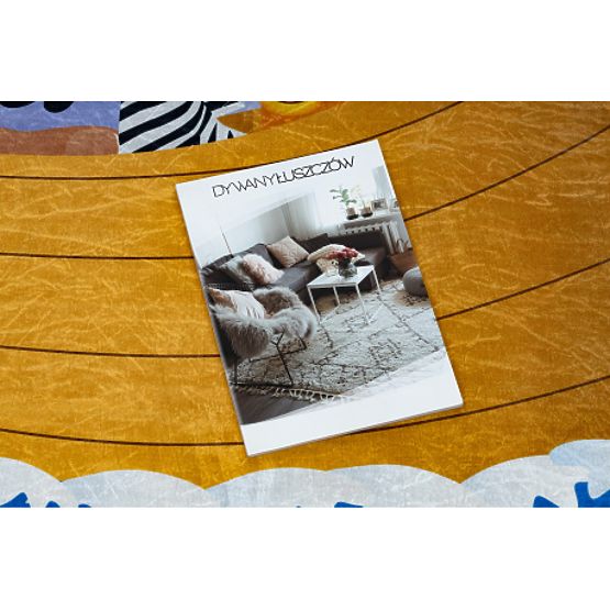 BAMBINO 2685 mycí kobereček Zvířata, Loď pro děti protiskluz - modrý / hnědá