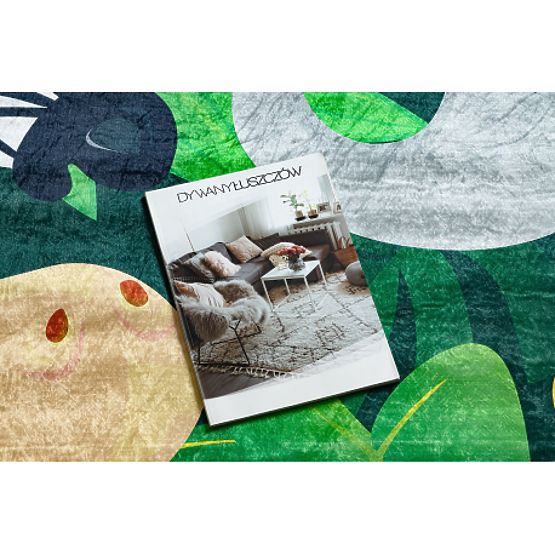 BAMBINO 2705 mycí kobereček Zvířata, Afrika pro děti protiskluz - zelená / hnědá