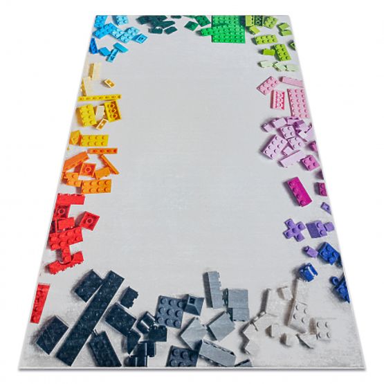 BAMBINO 38480 mycí kobereček Stavebnice pro děti protiskluz - šedá / žlutý