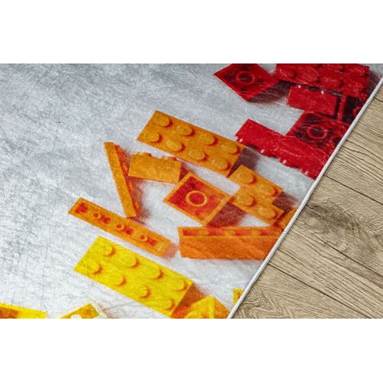 BAMBINO 38480 mycí kobereček Stavebnice pro děti protiskluz - šedá / žlutý