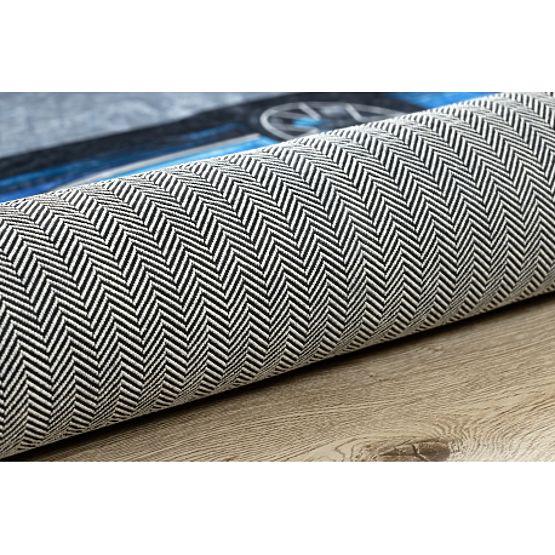 BAMBINO 41730 mycí kobereček Auto, závod pro děti protiskluz - šedá / modrá