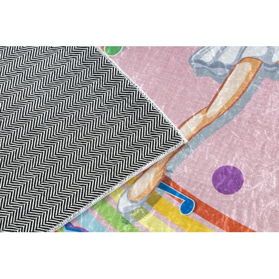 BAMBINO 41870 mycí kobereček Balerína, duha pro děti protiskluz - růžový