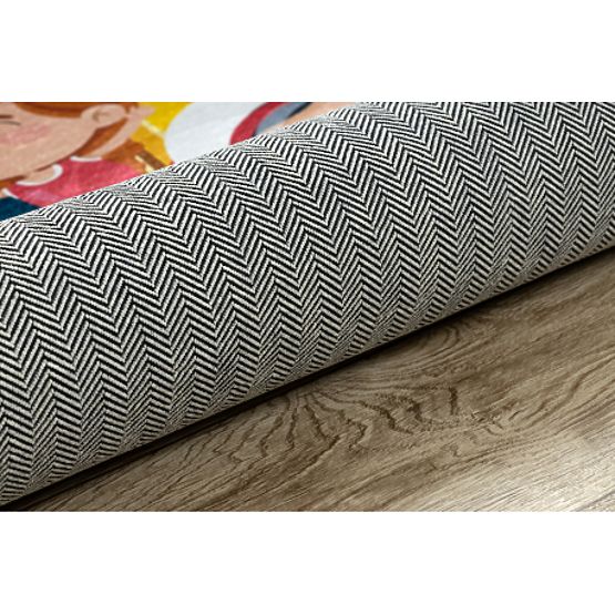 BAMBINO 42810 mycí kobereček Raketa, planety pro děti protiskluz - modrý / hnědá