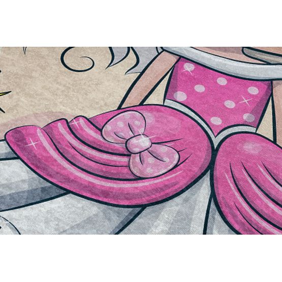 BAMBINO 43020 mycí kobereček Princezna, hvězdy pro děti protiskluz - krémová / růžový
