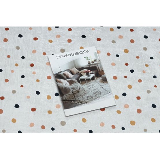 BAMBINO 47890 mycí kobereček Tečky pro děti protiskluz - bílá / hnědá