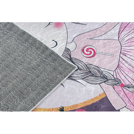 BAMBINO 48060 mycí kobereček Princezna, hvězdy pro děti protiskluz - růžový