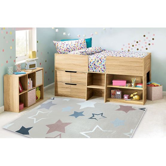 BAMBINO 48130 mycí kobereček Hvězdy pro děti protiskluz - béžový / šedá