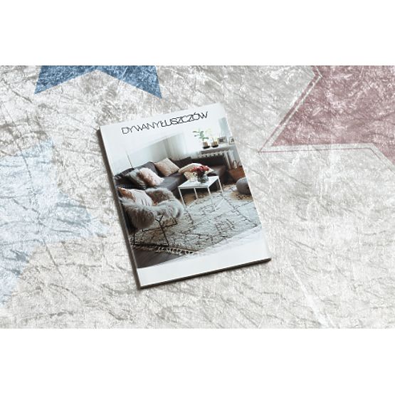 BAMBINO 48130 mycí kulatý kobereček Hvězdy pro děti protiskluz - béžový / šedá