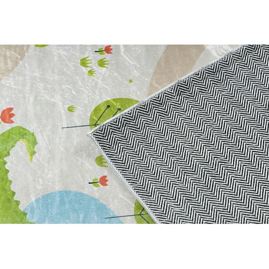 BAMBINO 50230 mycí kobereček Zoologická zahrada, ulice pro děti protiskluz - béžový / zelená