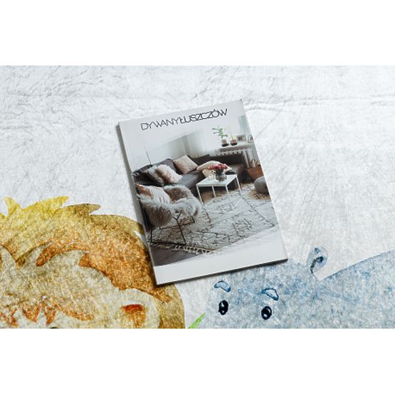 BAMBINO 54090 kulatý mycí kobereček Zvířata, Afrika pro děti protiskluz - bílá / zelená