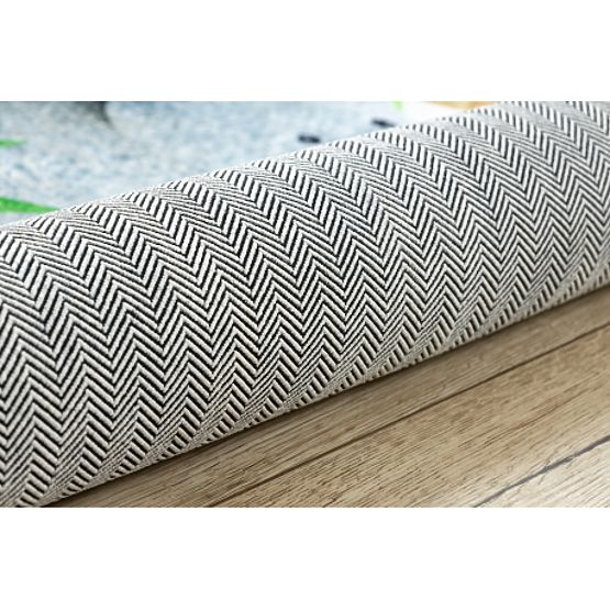 BAMBINO 54090 kulatý mycí kobereček Zvířata, Afrika pro děti protiskluz - bílá / zelená