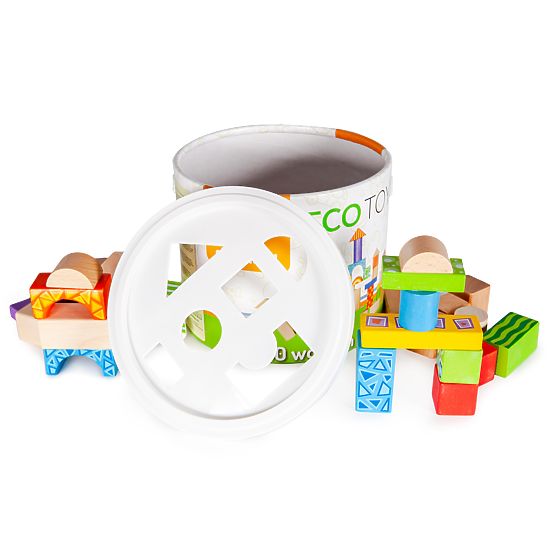 Barevné dřevěné kostky 50 ks