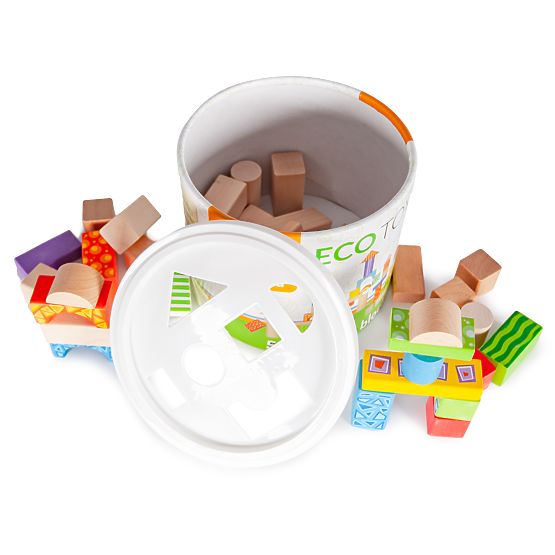 Barevné dřevěné kostky 50 ks