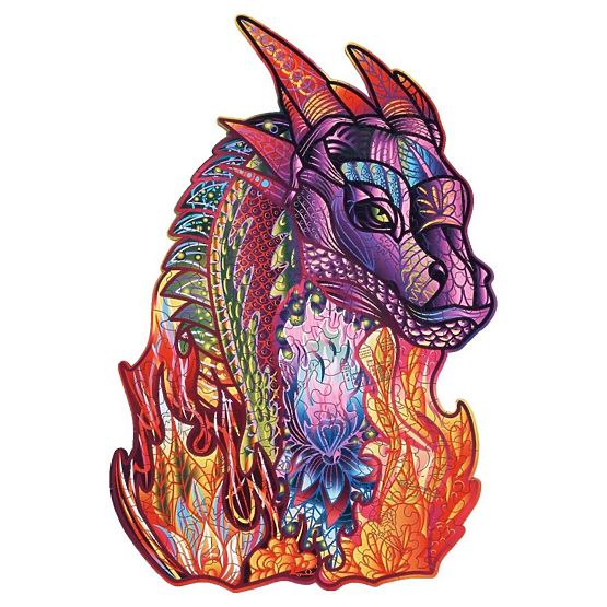 Barevné dřevěné puzzle - drak