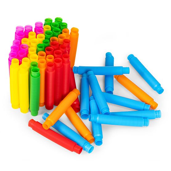 Barevné smyslové trubky pop tube pro děti antistresové trubky k propojení 60 kusů