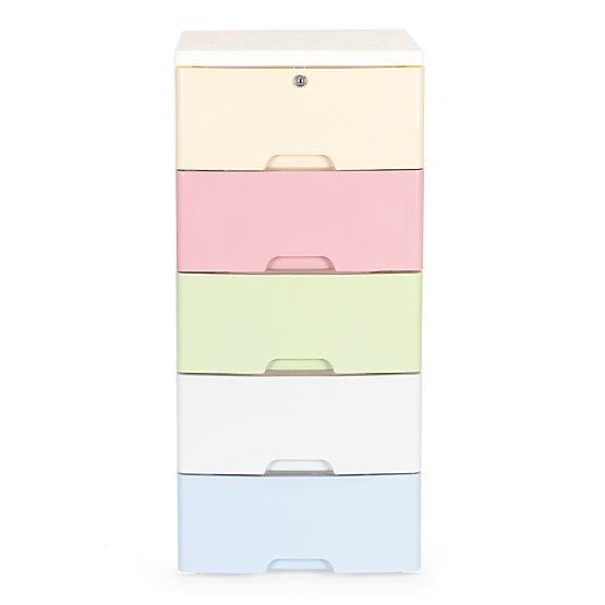 Barevný policový regál na kolečkách Five