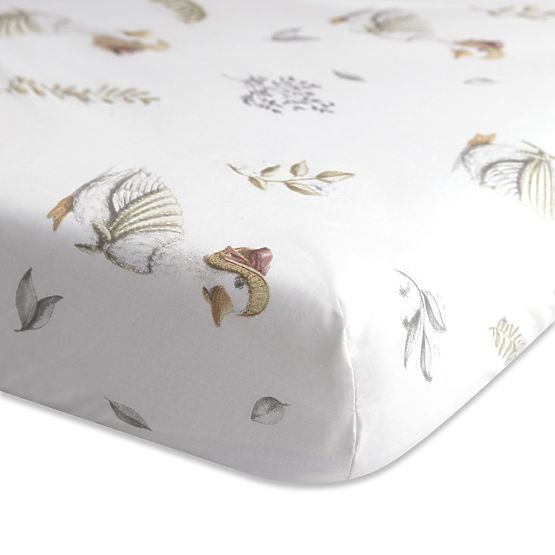 Bavlněné prostěradlo s gumou - Husičky (120x60 cm)