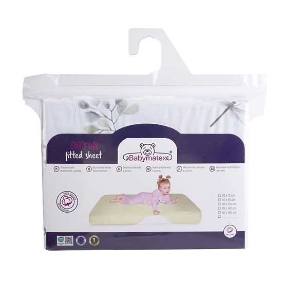 Bavlněné prostěradlo s gumou - Vážky (140x70 cm)