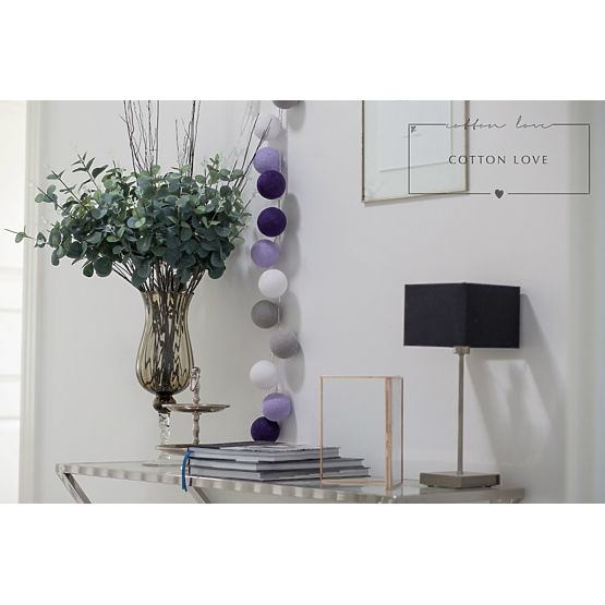 Bavlněné svítící kuličky fialové