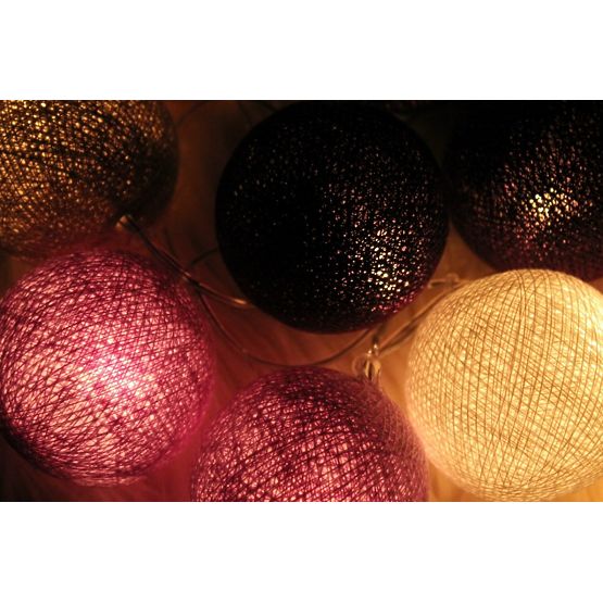 Bavlněné svítící kuličky fialové