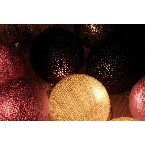 Bavlněné svítící kuličky fialové