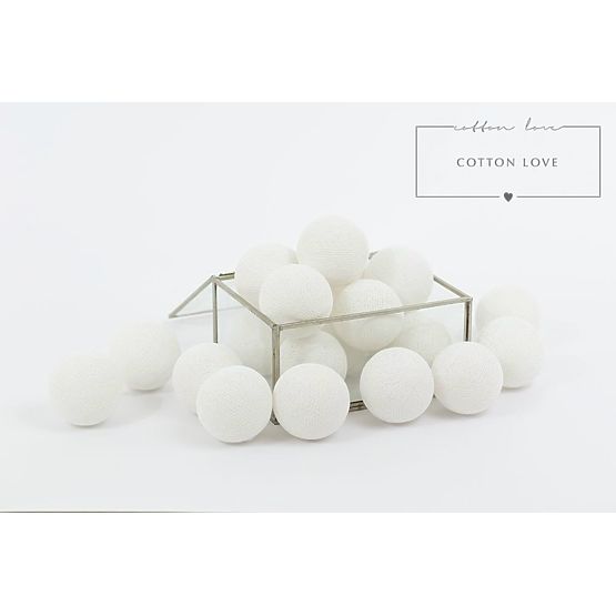Bavlněné svítící LED kuličky Cotton Balls - bílé
