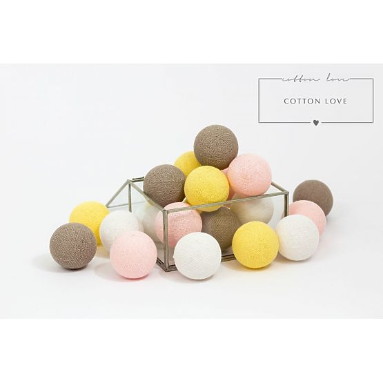 Bavlněné svítící LED kuličky Cotton Balls - cukrová vata