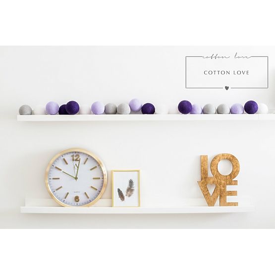 Bavlněné svítící LED kuličky Cotton Balls - fialové