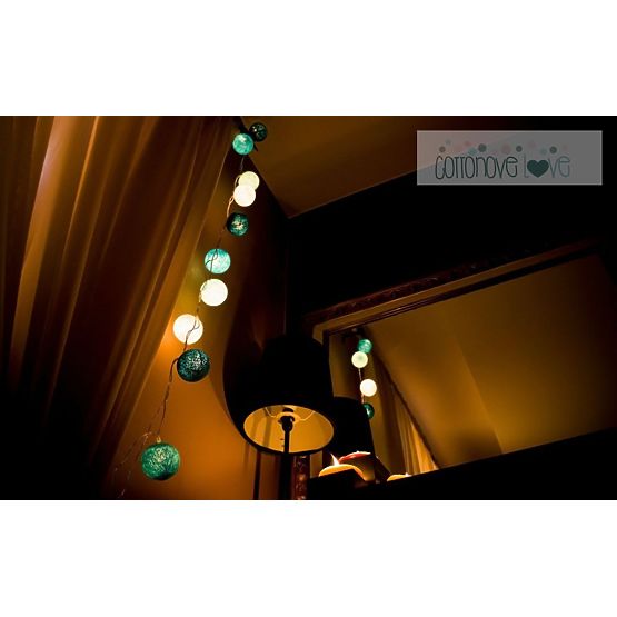 Bavlněné svítící LED kuličky Cotton Balls - fresh love