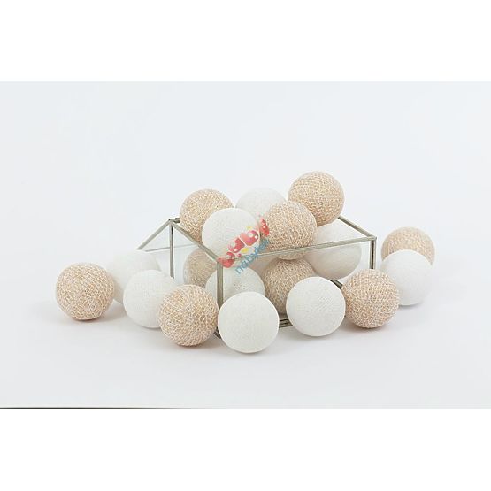 Bavlněné svítící LED kuličky Cotton Balls - zlaté