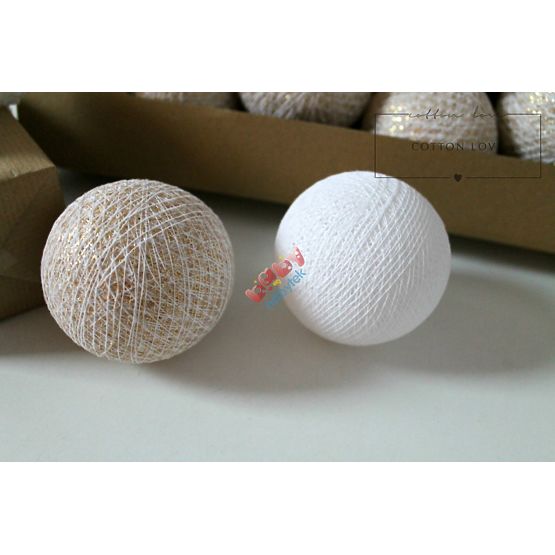 Bavlněné svítící LED kuličky Cotton Balls - zlaté