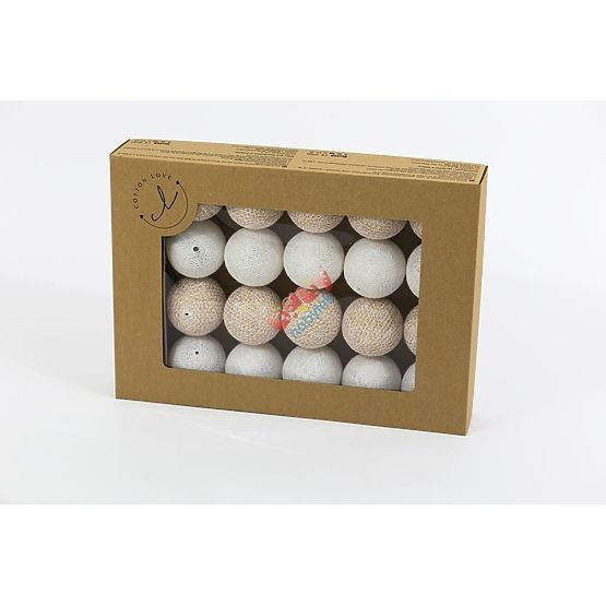 Bavlněné svítící LED kuličky Cotton Balls - zlaté