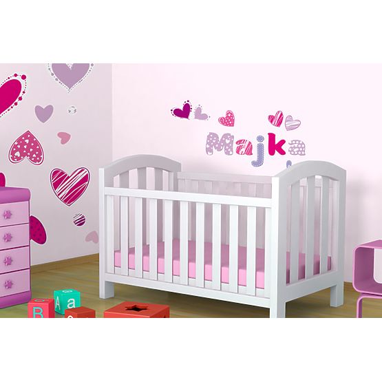 BAZAR Dekorace na zeď Písmenka - Srdíčka LUCINKA