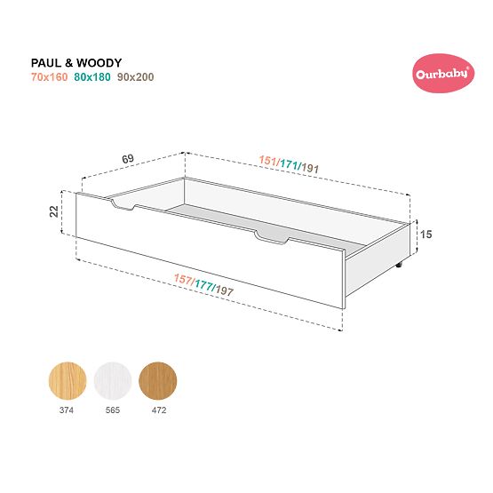 Bazar - Dětská domečková postel Frank SCANDI - bílá-přírodní