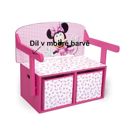 BAZAR Dětská lavice s úložným prostorem Myška Minnie