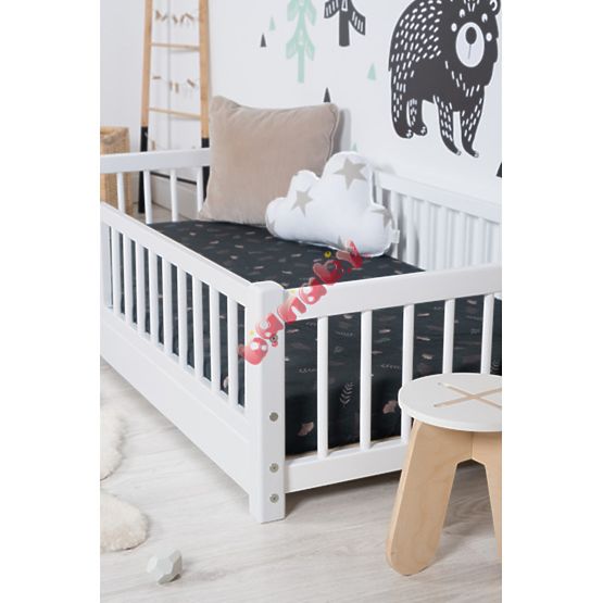 BAZAR - Dětská nízká postel Montessori Ourbaby - bílá - 140x70