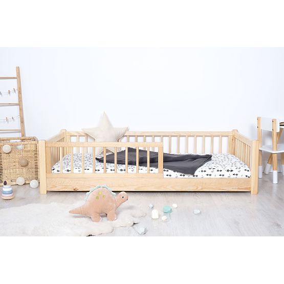 BAZAR - Dětská nízká postel Montessori Ourbaby - přírodní 140x70 cm