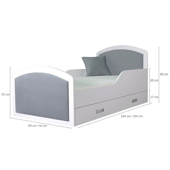 BAZAR - Dětská postel QUEEN - AMOR - pudrová růžová 200x90cm