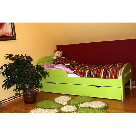 BAZAR Dětská postel s úložným prostorem Timi - zelená - rozměr na matraci 180x80cm